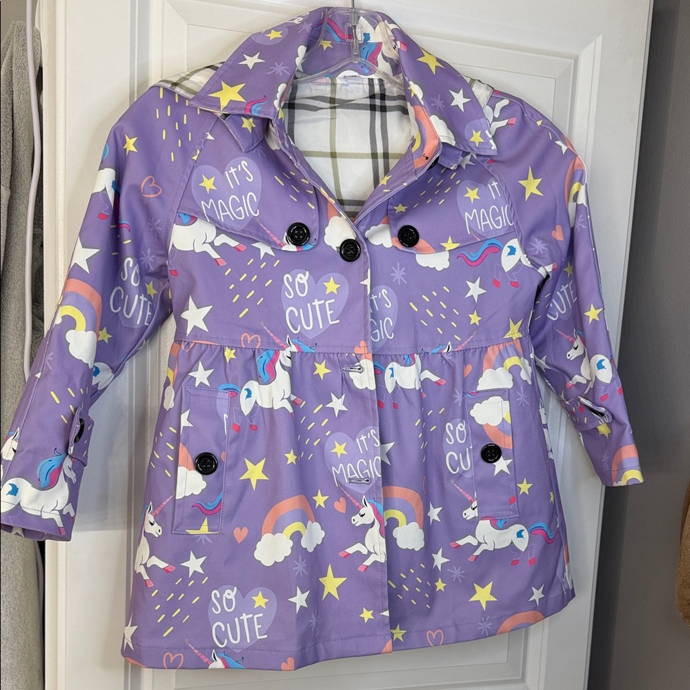 Magical Purple Unicorn Raincoat for Kids